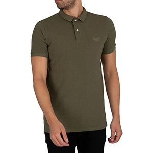 Superdry Classic Pique Poloshirt voor heren, Thrift Olive Marl, L