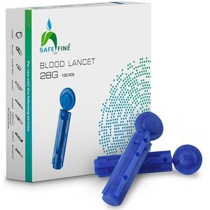 SafeFine Bloedlancetten, steriel, 28 G, 3 mm, compatibel met de meeste steekapparaten, 100 stuks/doos