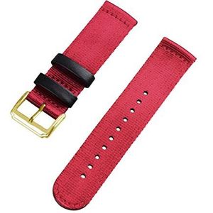 horlogebandje lus, horlogebandjes, 18mm/20mm/22mm Nylon Geweven Smart Horloge Band Strap Mannen en Vrouwen Zachte Sport horlogeband Armband Accessoires (Color : Red Type 03_18mm)