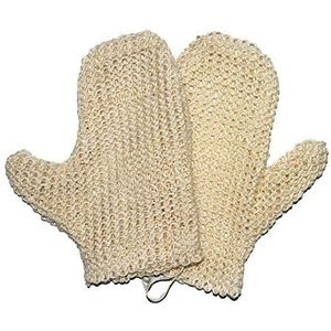Klassieke Natuurlijke Sisal Bad Spa Douche Scrubber Spons Fiber Handschoen Mitt Verzachten Glad Vernieuwen Huid Anti-Aging Milieuvriendelijk Pack van 2