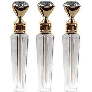3 Stuks Diamond Cap Lege Clear Lip Gloss Buizen Lippenbalsem Fles 5ml Clear