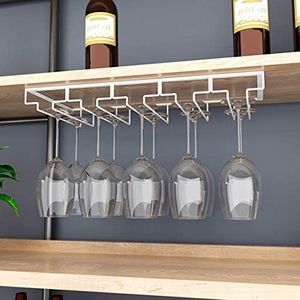 Sunery Wijnglashouder 5 rijen - metalen wijnglashouder rek hangend wijnglasrek glazenhouder hangend wand wijnglazen houder voor bar keuken - 50 x 22,5 x 5,5 cm