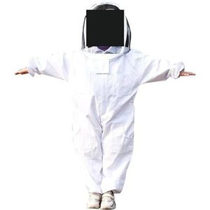 Bijenteelt Kinderen Anti-bijen Pak Ademend Pak for Kinderen Bijenteelt Praktijk Kinderen Bijenteelt Kleding Bijenpak Uitrusting(White,Medium)