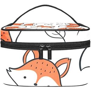 Fox make-up organizer tas, reismake-up tas organizer case draagbare cosmetische tas voor vrouwen en meisjes toiletartikelen, Meerkleurig, 22.5x15x13.8cm/8.9x5.9x5.4in