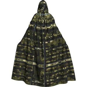 FRGMNT Leger Digitale Camouflage Print Mannen Hooded Mantel, Volwassen Cosplay Mantel Kostuum, Cape Halloween Aankleden, Hooded Uniform