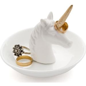 Balvi - Unicorn ringhouder van keramiek. Legplank voor ringen en sieraden. Gemaakt van keramiek. Vorm van een eenhoorn.