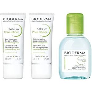 Sebium | Sebium Pore Refiner + Sebium H2O | verstevigt en verfijnt | Anti-glans | Verstevigt de poriën en verfijnt de huidtextuur | Gezicht | Gemengde en vette huid | Set van 2 x 30 ml
