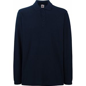 Fruit of The Loom Uniseks polo premium lange mouwen, T-donkerblauw, 3XL