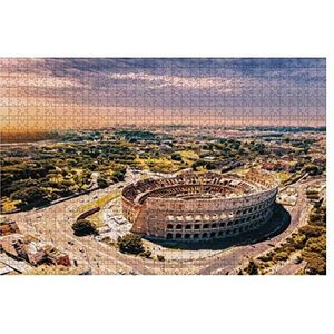 Puzzel 1000 stukjes Colosseum In Rome en ochtendzon Italië Houten Puzzel Educatieve Houten Puzzel Volwassen Meisjes Puzzel Voor Kinderen
