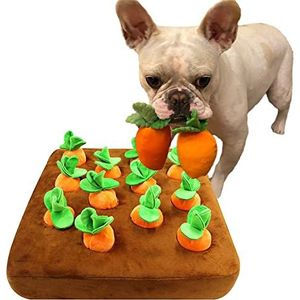 Celawork Intelligentie Speelgoed voor Hond Interactief Speelgoed Pluche Wortel Knuffel Tapijt Hondenspeelgoed Intelligentie snuffeltapijt Honden Groente Pluche Knuffel Voor Hond