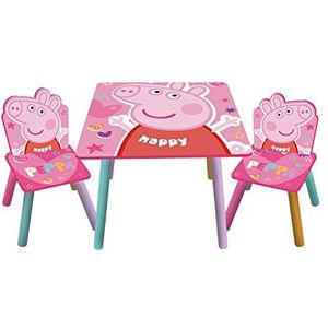 Peppa Pig Houten Tafel & 2 Stoelen Set van Nixy Children, Roze