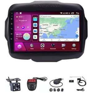 Android Autoradio Video Multimedia Speler, 9 Inch Touch Screen Radio Plug And Play Autotoebehoren Met Bluetooth En Navigatie En Achteruitrijcamera Voor Jeep Renegade 2016-2020(M150S WIFI 2G+32G)