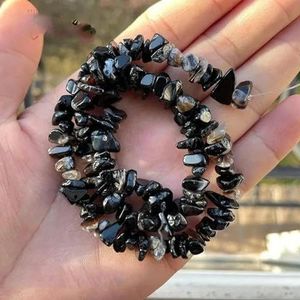 Natuurlijke koraal Amethist Granaat Steen Kralen Chip Gratis Vorm voor Sieraden DIY Ketting Armband Sieraden Maken-Zwarte Agaat-34 inch