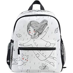 Abstracte schattige kat meisje peuter kleuterschool rugzak boekentas mini schoudertas rugzak schooltas voor pre-K 1-6 jaar reizen jongens meisjes