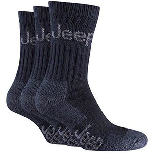 Jeep Heren JM273 3 Paar Luxe Terrain Sokken, Donkerblauw, 40-45 EU