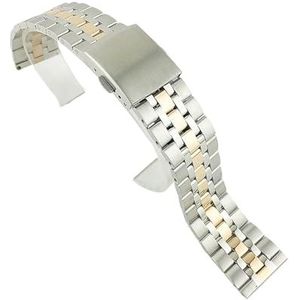 YAGHANG 10mm 12mm 14mm 16mm 18mm 19mm 20mm 22mm roestvrij stalen horlogeband band vouwsluiting compatibel met mannen vrouwen horloge vervangende armband(Silver rose gold,12mm)