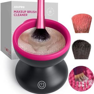 Elektrische make-up borstel schoner machine - Alyfini draagbare automatische USB cosmetische borstel schoner gereedschap voor alle maten schoonheid make-up borstels set (zwart)