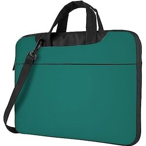 Solid Donkergroen Zakelijke Aktetas Geschenken Voor Mannen Vrouwen, Duurzame Kantoortas, Carry On Laptop Case Voor Notebook, Zwart, 14 inch
