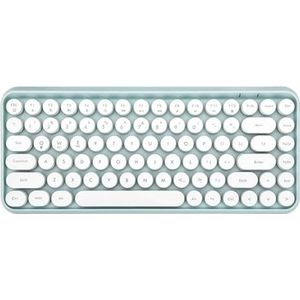 QPSJXN 308i 18/84 draadloos Bluetooth-toetsenbord, rond, met digitaal toetsenbord, draagbaar, voor tablets, laptops en Android-apparaten (mat groen)