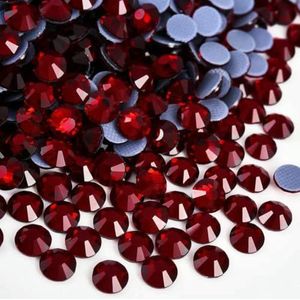 Jet black SS6-SS30 Gcrystal Hot Fix Rhinestones Flatback Iron On Stones Voor DIY Nail Art Stoffen Kleding Decoratie-Donker siam-Mix Maat-1000st-1