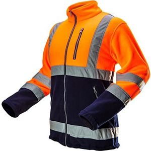 NEO TOOLS Heren veiligheidsjack werkjas Warn Fleece Jacket (maat S - XXL) (oranje/geel) | of set met thermische waterdichte broek | Warme, comfortabele en lichte jas, oranje, L