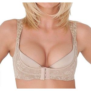 Boolavard Push-up buste tot borstondersteuning Oktoberfest Dirndl Magie Bra Shaper Shapewear Vest Sexy, Beige, XL