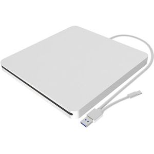 Zuig USB Extern Dvd-station Computer Mobiele Externe Cd-schijfbrander Gebruiksvriendelijk(SilverUSB+Type-C)