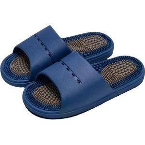 Comfortabele massageslippers voor thuis - Geluidsarme antislip EVA-badslippers, sneldrogend,Blauw,40—41