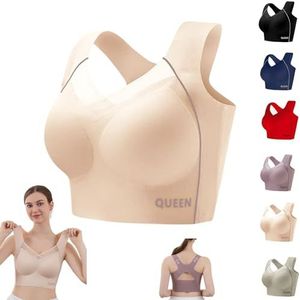 Houdingcorrigerende Push-up Bh Voor Oudere Vrouwen, Volle Cup, Grote Maat, Ademend En Naadloos(Nude,6X-Large)