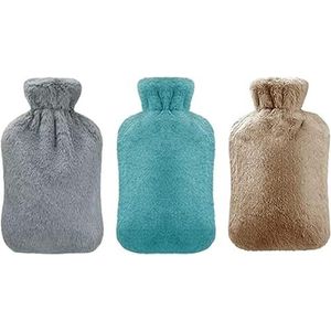 Rubberen waterzak, warmwaterkruik, warmwaterzak met deksel, warm en koud kompres, handvoetenwarmer, warmwaterkruik, warmwaterzak, zachte hoes multifunctionele handvoetenwarmerzak geweldig cadeau donke