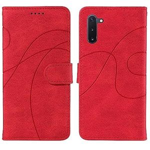 Telefoon Flip Case Cover, Compatibel met Samsung Galaxy Note10 Kaartsleufhouder Afneembare polsband Flip-telefoonhoes Multifunctionele hoes Compatibel met Samsung Galaxy Note10 (Color : Rosso)