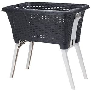 Spetebo Wasmand met inklapbare poten, 60 x 40 cm, zwart, staande wasmand met poten met één druk op de knop uitgeklapt, staand en recyclebaar