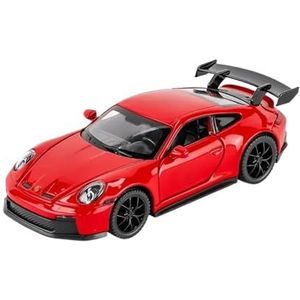 1:32 Voor Porsche 911 GT3 Diecast Metaallegering Model Auto Geluid Licht Trek Collecties Decoraties Verzamelbare speelgoedauto's(Rood)