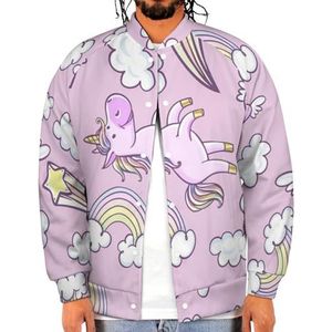 Roze Eenhoorns Donut Regenboog Grappige Mannen Baseball Jacket Gedrukt Jas Zachte Sweatshirt Voor Lente Herfst
