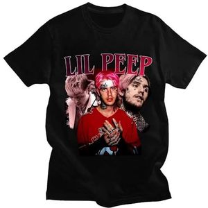 Rapper-Lil-Peep-Graphic-T-Shirt -Vintage-Hip-Hop-T-Shirt -Men-Women-Casual-Clothes-Cottonblack XL
