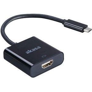Akasa Type-C naar HDMI-converter 15 cm | USB 3.1 | 4K UHD | AK-CBCA04-15BK | Mac OS | Windows | Compatibel met MacBook, Dell, Lenovo en meer