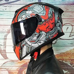 Motorhelm, Motorrijder Integraalhelm Motorfiets Scooter Heren Dames Crash Sport Racen Touring ECE Goedgekeurde Helm F,M=57-58CM(H,S=5556CM)