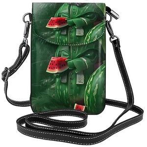 chenfandi Patrick'S Watermelon Festival Crossbody-tas met ritssluiting, &* damesschoudertas met kaartsleuf, afneembare schouderriem, 19,2 x 12,5 cm., Zwart, Eén maat