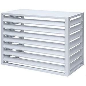 ZQKJLH voor airconditioning Hoes beschermingsroosteren warmtepompen aluminium afdekking afvalcontainerbox tuinbox afvalbox beschermingsrooster bekleding kleur wit maat 1 5P L11 1.5P L100W50H70 cm