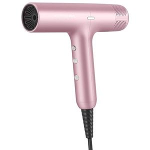 PARWIN PRO BEAUTY Haardroger, ionen uniek, 110.000 tpm, borstelloze motor, weinig lawaai, föhn, innovatieve microfilter, magnetische diffuser, lcd-display, voor thuis, salon en reizen (roze)