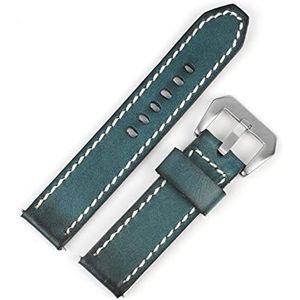 YingYou 18mm 20mm 22mm 24mm Retro Lederen Horlogebandje Mannen Blauw Geel Horlogeband Compatibel Met Panerai Vervanging Bands (Color : Blue, Size : 22mm)