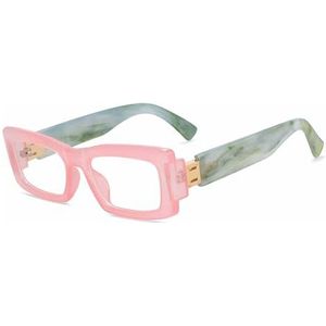 Nepbrillen, Vierkante brilmonturen met glazen die blauw licht blokkeren, veelkleurig(Dark Pink)