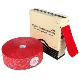 Nasara Originele kinesiologie Physio XXL tape voor sport en geneeskunde, rol grootte 5cm x 32m, rood