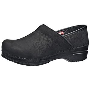 Sanita - Professionele Olie Geweven Gesloten Klomp - Zwart - Anatomisch Gevormde Zool