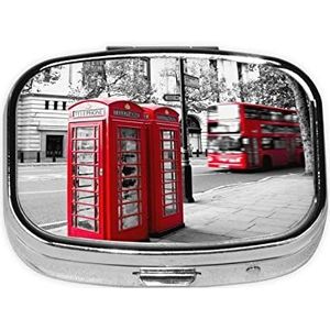 Telefoon Cabine Vierkante Pil Box, Pil Dispenser Box Kabeljauw Lever Olie Doos Vitamine Pil Doos Patiënt Pil Box