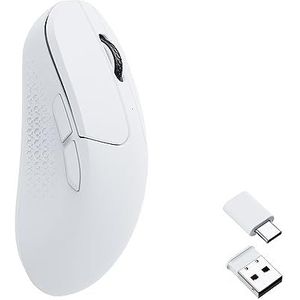 Keychron M3 Mini draadloze optische muis, Bluetooth 5.1/2.4 GHz/bedrade gamingmuis, programmeerbare PixArt 3395-sensor met maximaal 26.000 dpi/650 IPS, lichtgewicht ergonomisch voor Windows Mac Linux
