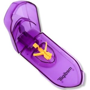 MEDIPILL - Tabletsnijder | Nauwkeurige snede van kleine, grote en langwerpige tabletten | afneembare liniaal | BPA-vrij kunststof | één stuk | paars | MED-CPL-V