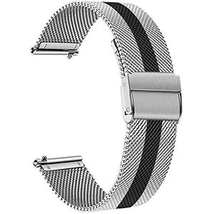 Milanese roestvrijstalen horlogeband geschikt for Samsung Galaxy Horloge3 41mm 45mm Quick Release Band Mesh Strap Horloge 3 Polsband Rose Gold (Color : Silver Black, Size : 45mm)