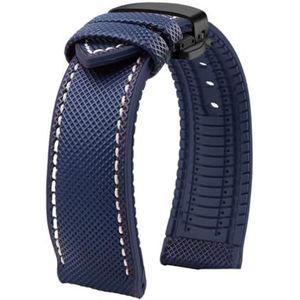 Geschikt for Breitling Geschikt for Hamilton Geschikt for Seiko Geschikt for Omega Geschikt for Tissot Nylon fluorrubber horlogeband Siliconen armband Herenhorlogeband Roestvrij stalen gesp (Color :