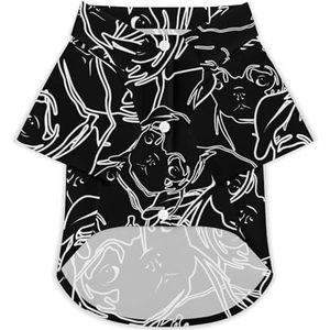 Mopshond Hond Hawaiiaanse shirts Gedrukt T-shirt Strand Shirt Huisdier Kleding Outfit Tops XL